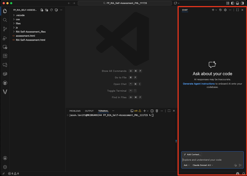 GitHub Copilot Running in VS Code