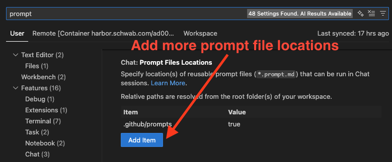 Prompt file locations